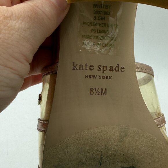 Kate Spade Whitby Slide Sandals | Rose Gold Cork Heels | Size 8.5M - Picture 10 of 11